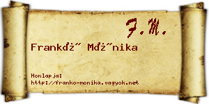 Frankó Mónika névjegykártya
